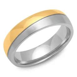Edelstahlring teilpoliert vergoldet 6mm breit R9185SL