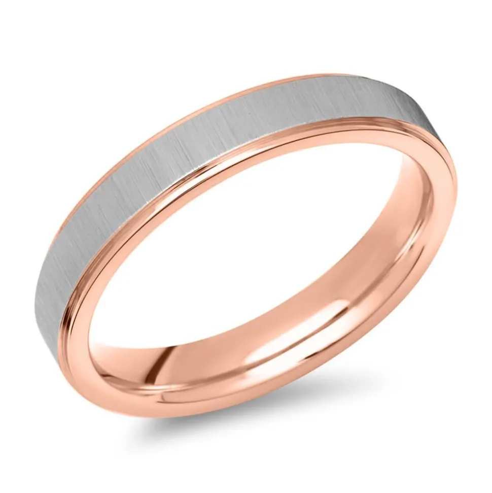 Edelstahlring teilvergoldet rosé 4mm breit R9215SL