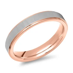Edelstahlring teilvergoldet rosé 4mm breit R9215SL