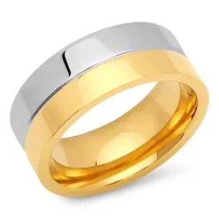 Edelstahlring teilvergoldet 8mm R9189SL