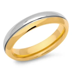 Edelstahlring teilvergoldet 5mm R9188SL