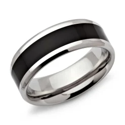Edelstahlring veredelt mit Ionic Black Plating R9089SL