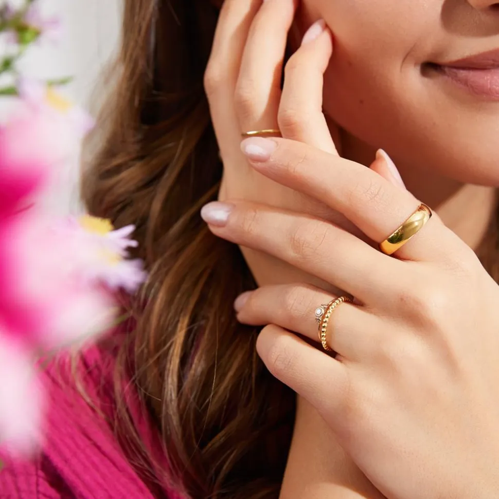 Edelstahlring vergoldet 5mm Breite R9077SL