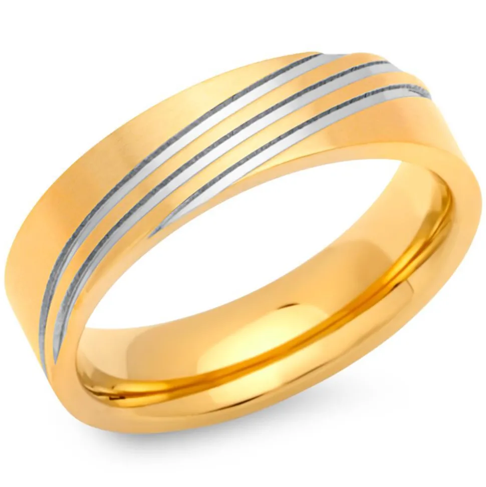 Edelstahlring vergoldet 6mm R9195SL