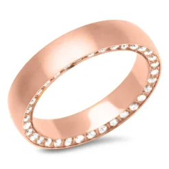 Edelstahl-Ring Zirkonia Roségold 4,9 mm breit R9237czSL