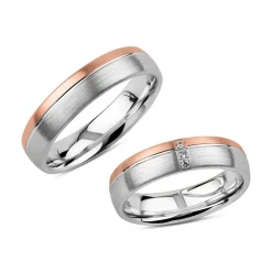 Eheringe aus 925er Sterlingsilber, rosé, gravierbar R8595s