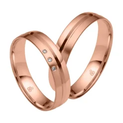 Eheringe aus Roségold mit 3 Brillanten RAU0246-KRs