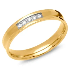 Eheringe Edelstahl gelbvergoldet 4mm breit R9203s