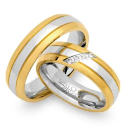 Eheringe Edelstahl Trauringe vergoldet R9176s