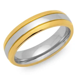 Eheringe Edelstahl Trauringe vergoldet R9176s