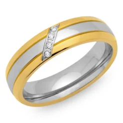 Eheringe Edelstahl Trauringe vergoldet R9176s