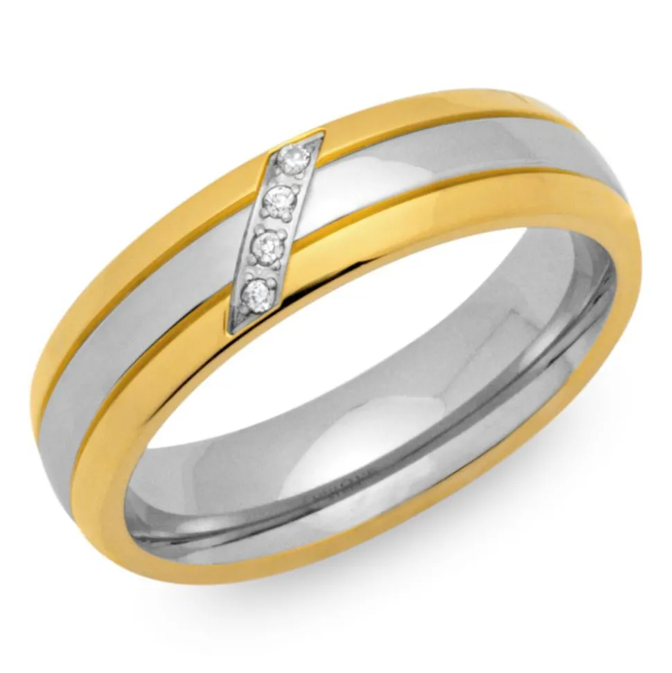 Eheringe Edelstahl Trauringe vergoldet R9176s