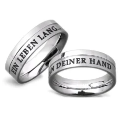 Eheringe Edelstahl Trauringe mit Lasergravur R9113lg