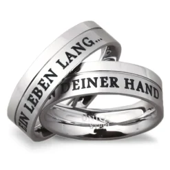 Eheringe Edelstahl Trauringe mit Lasergravur R9113lg