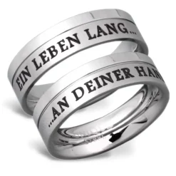 Eheringe Edelstahl Trauringe mit Lasergravur R9113lg