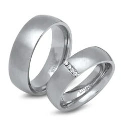 Eheringe Edelstahl Trauringe mattiert R9182s