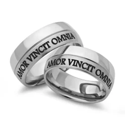 Eheringe Edelstahl Trauringe mit Lasergravur R9103lg