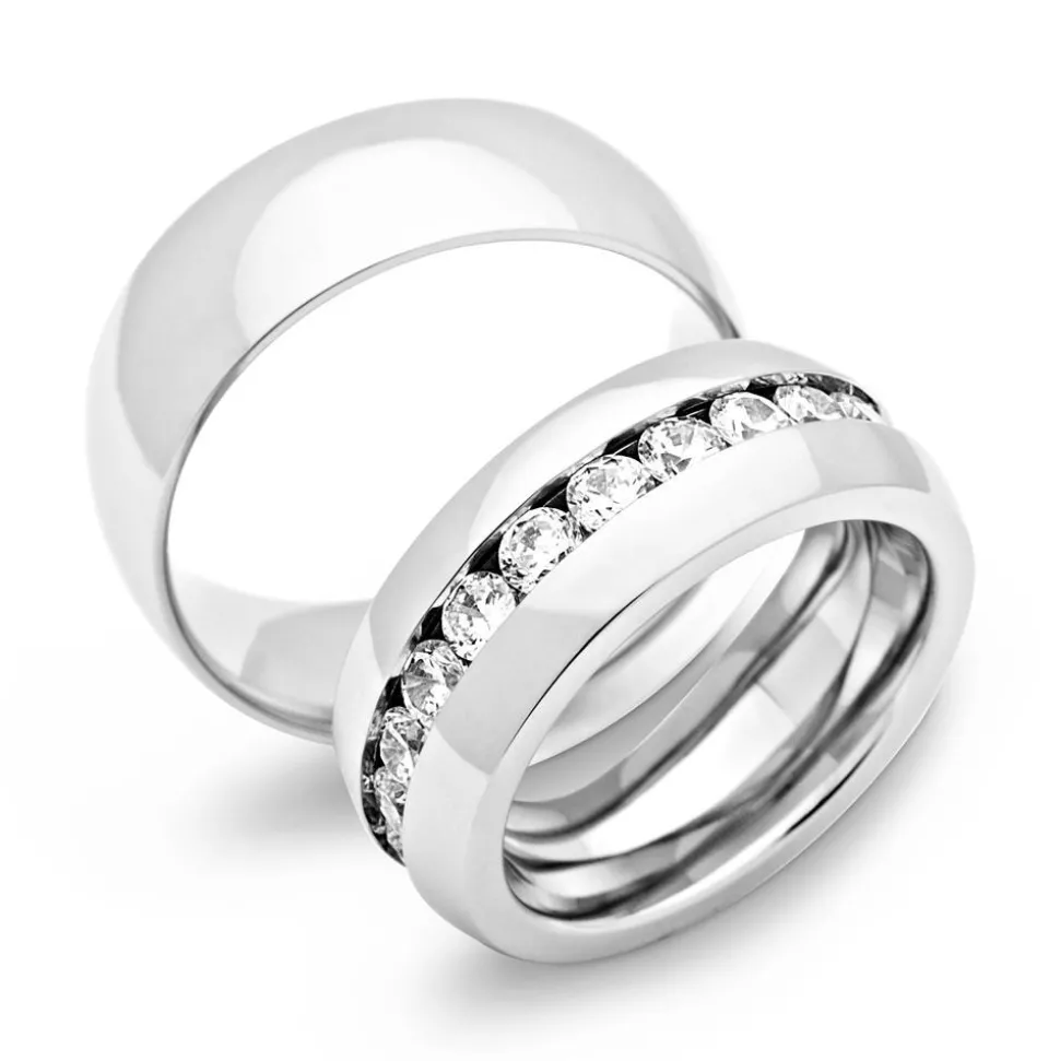 Eheringe Edelstahl Trauringe 8mm Gravur R9101s