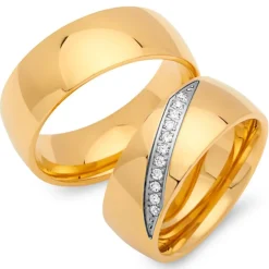 Eheringe Edelstahl vergoldet 8mm R9190s