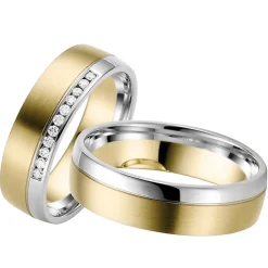 Eheringe Gelb- und Weißgold 6mm 50872