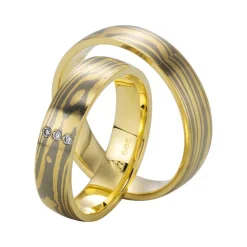 Eheringe Gelb- und Weißgold 5mm 50730