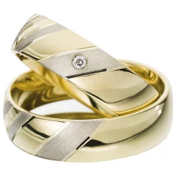 Eheringe Gelb- und Weißgold 6mm 50671