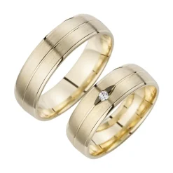 Eheringe Gelbgold mit Diamant Breite 6 mm WR0849