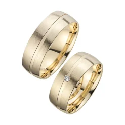 Eheringe Gelbgold mit Diamant Breite 7 mm WR0883