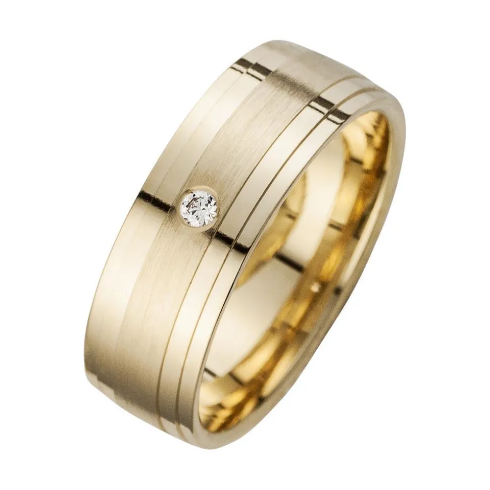 Eheringe Gelbgold mit Diamant Breite 6,5 mm WR0837