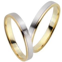 Eheringe Gelb-Weißgold 3mm 51018