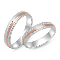 Eheringe Partneringe Sterlingsilber Bicolor R8585s