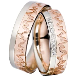Eheringe Rot- und Weißgold 6mm 50693
