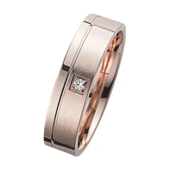 Eheringe Rotgold mit Brillant Breite 5 mm WR0802