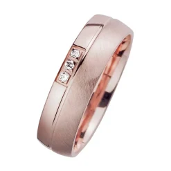 Eheringe Rotgold mit Diamanten Breite 5,5 mm WR0806