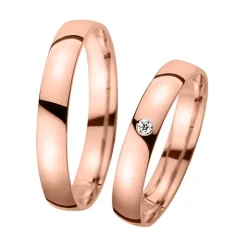 Eheringe Rotgold mit Diamant Breite 3,5 mm WR0888