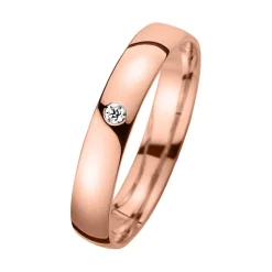 Eheringe Rotgold mit Diamant Breite 3,5 mm WR0888