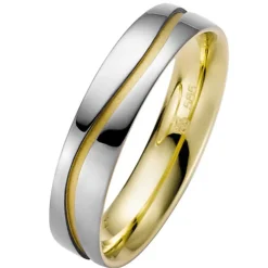 Eheringe Weiß- und Gelbgold 5mm 50924