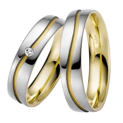 Eheringe Weiß- und Gelbgold 5mm 50924