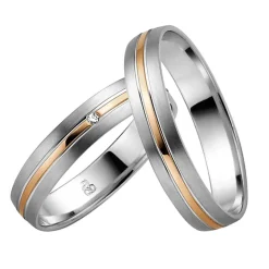 Eheringe Weiß- und Rotgold 4mm 03681-040