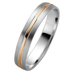 Eheringe Weiß- und Rotgold 4mm 03681-040
