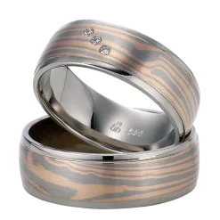 Eheringe Weiß- und Rotgold 7mm 50735