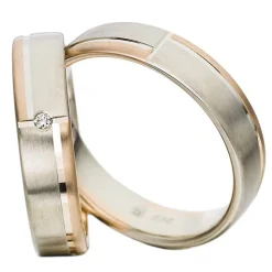 Eheringe Weiß- und Rotgold 5mm 50687