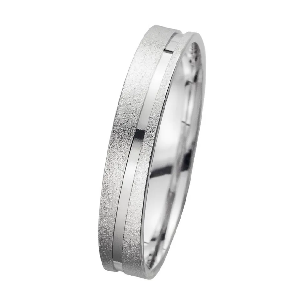 Eheringe Weißgold mit Brillant Breite 4 mm WR1024