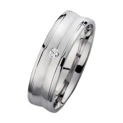 Eheringe Weißgold mit Brillant Breite 5,5 mm WR1014