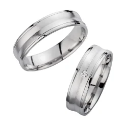 Eheringe Weißgold mit Brillant Breite 5,5 mm WR1014