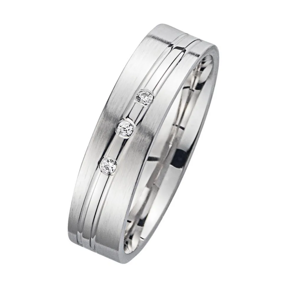 Eheringe Weißgold mit Brillanten Breite 4 mm WR0929