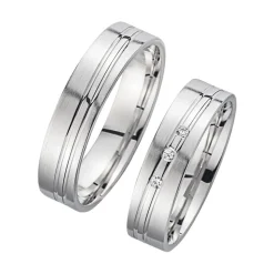 Eheringe Weißgold mit Brillanten Breite 4 mm WR0929