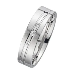 Eheringe Weißgold mit Brillanten Breite 4 mm WR0929
