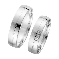 Eheringe Weißgold mit Brillanten Breite 5 mm WR0825