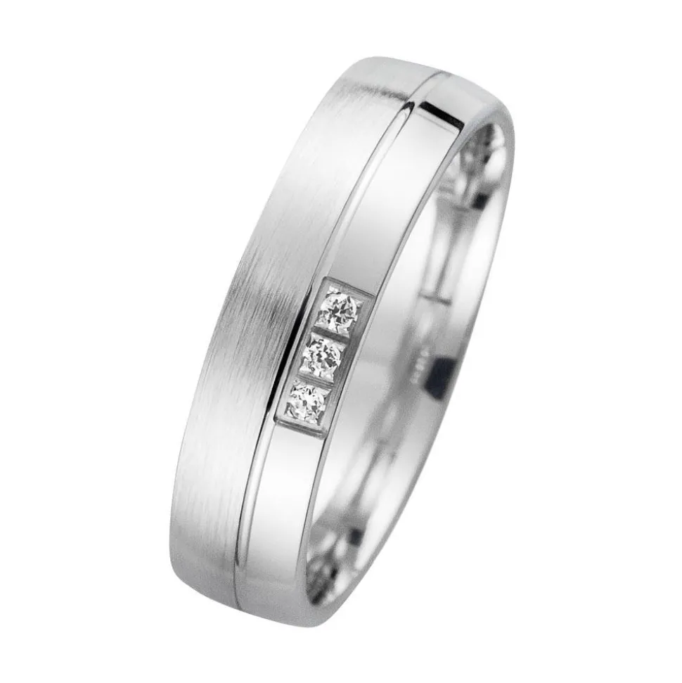 Eheringe Weißgold mit Brillanten Breite 5 mm WR0825